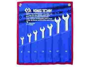 Набор комбинированных удлиненных ключей, 8-19 мм, 7 пр-в KING TONY 12C7MRN01