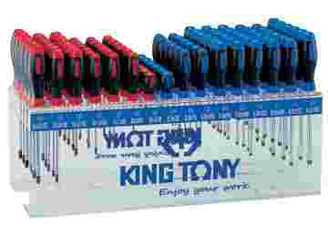Стенд со стандартными отвертками, серии 1421, 1422, 96 предметов KING TONY 31416MR