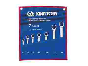 Набор комбинированных трещоточных ключей, 8-19 мм, 7 предметов KING TONY 12107MRN01