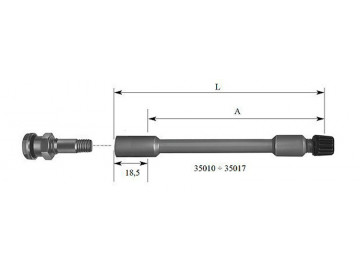 Пластиковый вентильный удлинитель для сдвоенных колес 115 мм Tech 35013