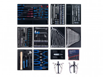 Набор инструментов для тележки, 10 ложементов, 204 предмета KING TONY 946-100MRD-MT