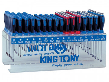 Стенд с силовыми отвертками и отвертками TORX, серии 1461, 1462, 1427, 96 предметов KING TONY 31516MR