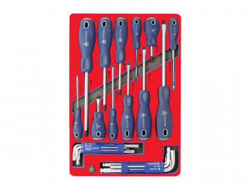 Набор отвёрток, шестигранников и TORX, ложемент, 27 предметов МАСТАК 5-40627