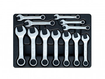 Набор укороченных комбинированных ключей, ложемент, 12 предметов KING TONY 9-1282MR