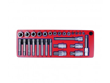Набор торцевых насадок и головок TORX, ложемент, 28 предметов МАСТАК 5-03428