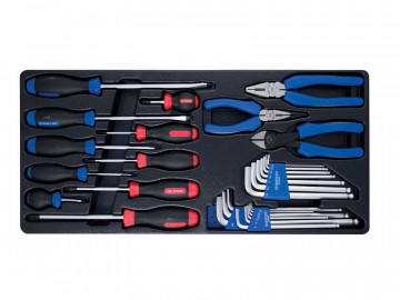 Набор отверток, плоскогубцев и шестигранников Г-образных, ложемент, 29 предметов KING TONY 9-90129CR