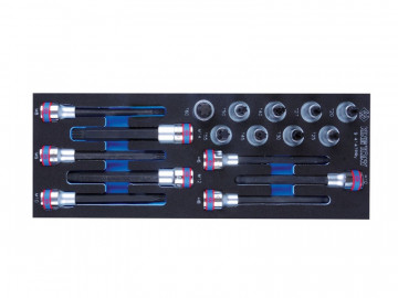 Набор насадок HEX, TORX и SPLINE, ложемент, 17 предметов KING TONY 9-4147PRV