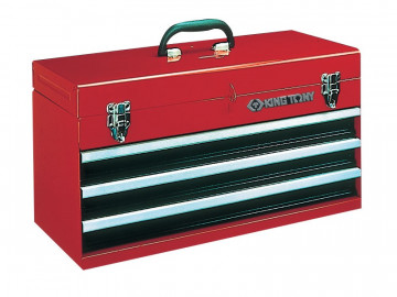 Ящик инструментальный, 3 ящика и отсек, красный KING TONY 87401-3