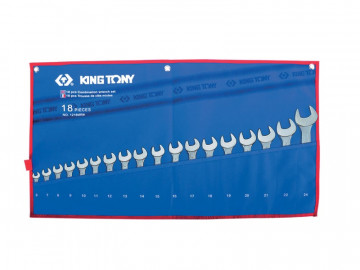 Набор комбинированных ключей, 6-24 мм чехол из теторона, 18 предметов KING TONY 1218MRN