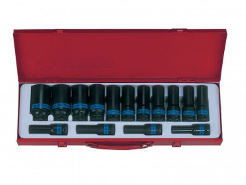 Набор ударных глубоких торцевых головок 1/2&quot, шестигранные, 10-32 мм, 15 предметов KING TONY 4415MP03