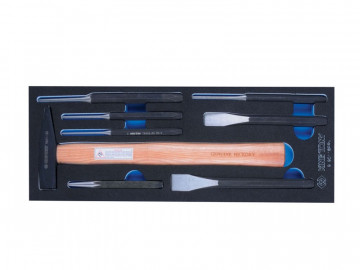 Набор зубил, выколоток, кернеров с молотком, ложемент, 8 предметов KING TONY 9-90118PRV