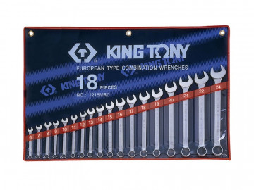 Набор комбинированных ключей, 6-24 мм, 18 предметов KING TONY 1218MR01