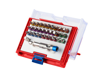 Набор вставок (бит) 1/4, TORX, HEX, PZ, PH, SLOT, 32 предмета МАСТАК 058-10032C