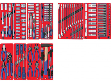 Набор инструментов СТАНДАРТ для тележки, 10 ложементов, 186 предметов МАСТАК 5-00186