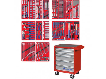 Набор инструментов ЛИДЕР в красной тележке, 270 предметов МАСТАК 52-06270R