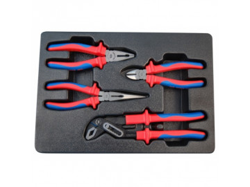 Набор диэлектрических пассатижей и бокорезов, ложемент, 4 предмета KING TONY 9-40604GP