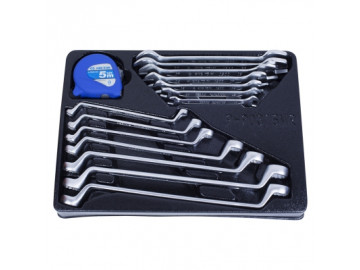 Набор накидных и рожковых ключей, рулетка, ложемент, 15 предметов KING TONY 9-90315MR