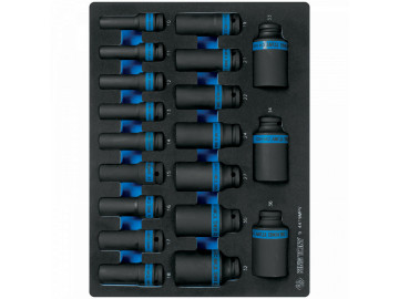 Набор ударных глубоких торцевых головок 1/2, шестигранные, 10-36 мм, ложемент, 19 пр. KING TONY 9-4419MPV