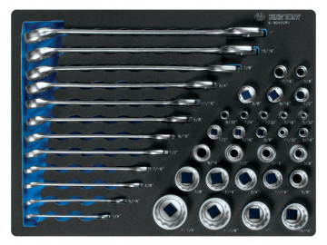 KING TONY Набор комбинированных ключей и головок 1/4