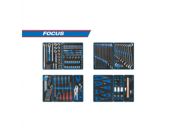 KING TONY Набор инструментов FOCUS 11 ложементов в тележку 188 пр. 934-188MRVD