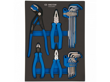 KING TONY Набор пассатижей, шестигр-в и TORX Г-обр, ложемент 22 пр.9-90222MRV