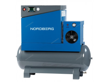 Компрессор винтовой, 7,5кВт, ресивер 350л, 10Бар, 900л/мин NORDBERG NCA10RD