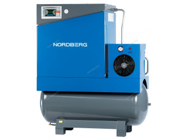 Компрессор винтовой, 11кВт, 10Бар, 1450л/мин, ресивер 500л, осушитель NORDBERG NCA15RD