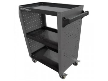 Тележка инструментальная с 3 открытыми полками и перфорированными боковинами KRW-T3PG KraftWell