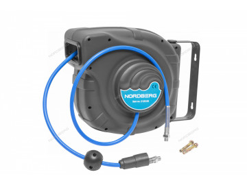 Шланг воздушный на катушке, ПУ, диам. 8x12 мм 25+1 м, серый корпус NORDBERG 2125-08G