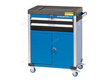 Тележка инструментальная, 2 выдвижных ящика, 2 полки с дверцами NORDBERG T4