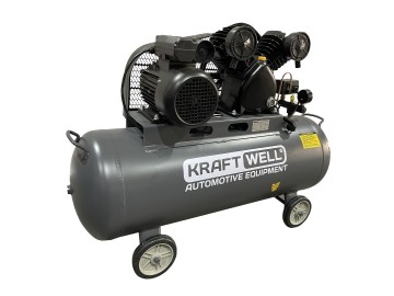 Компрессор поршневой 420 л/мин, 10 бар, 100 л, 220В KraftWell KRW-AC420-100L/220