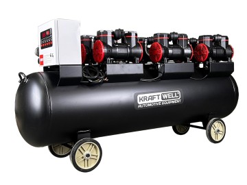 Компрессор поршневой безмасляный 1500 л/мин, 10 бар, 280 л, 380В KraftWell KRW-AC1500-280L