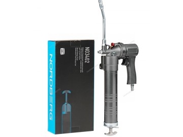 Шприц плунжерный пневматический для густой смазки, с брс тубы, 400 мл NO3402 Nordberg