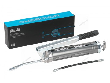 Шприц двухплунжерный для густой смазки с окнами в тубе, 400 мл NO2406 Nordberg