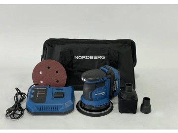 Машина шлифовальная орбитальная с регулировкой оборотов, аккумуляторная, 150 мм nordberg ne436k