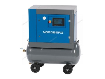 Компрессор винтовой, 5,5 кВт, 10 бар, 550 л/мин, ресивер 160 л, IP65 Nordberg NCA8R