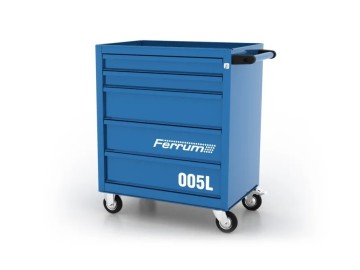 Инструментальная тележка, 5 выдвижных ящиков, синяя FERRUM 02.005L-5015