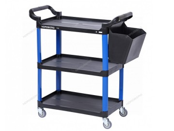 Тележка инструментальная, 3 пластиковые полки, синяя Nordberg T31B