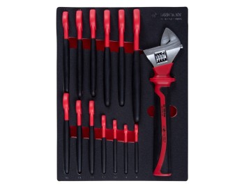 Набор рожковых диэлектрических ключей, 8-24 мм, ложемент, 14 предметов king tony 9-901ve14mrv