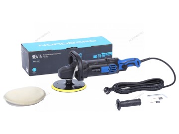Полировальная машинка, диск 180 мм, 600-3000 об/мин, 1500 Вт NE414-180