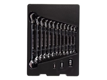 Набор комбинированных ключей с трещоткой, ложемент, 15 предметов king tony 9-102a15mr