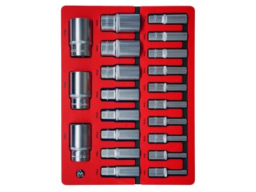 Набор глубоких торцевых головок 1/2